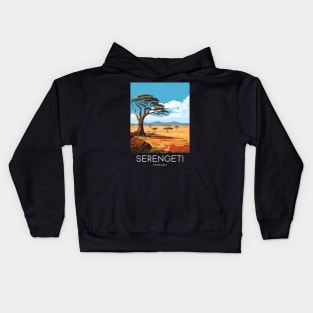 A Pop Art Travel Print of the Serengeti National Park - Tanzania Kids Hoodie